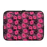 Pink Hawaiian Hibiscus Pattern Print Laptop Sleeve