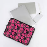 Pink Hawaiian Hibiscus Pattern Print Laptop Sleeve