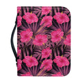 Pink Hawaiian Hibiscus Pattern Print Leather Bible Cover