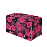 Pink Hawaiian Hibiscus Pattern Print Leather Tissue Box Cover