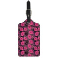 Pink Hawaiian Hibiscus Pattern Print Luggage Tag