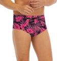 Pink Hawaiian Hibiscus Pattern Print Men's Briefs