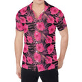 Pink Hawaiian Hibiscus Pattern Print Men's Shirt