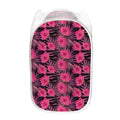 Pink Hawaiian Hibiscus Pattern Print Mesh Laundry Hamper