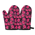 Pink Hawaiian Hibiscus Pattern Print Oven Mitts