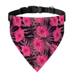 Pink Hawaiian Hibiscus Pattern Print Over The Collar Dog Bandana