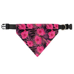 Pink Hawaiian Hibiscus Pattern Print Over The Collar Dog Bandana