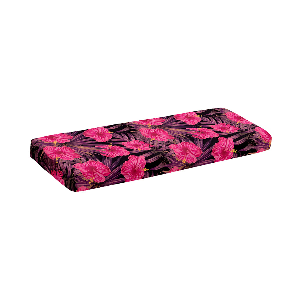 Pink Hawaiian Hibiscus Pattern Print Piano Keyboard Cover