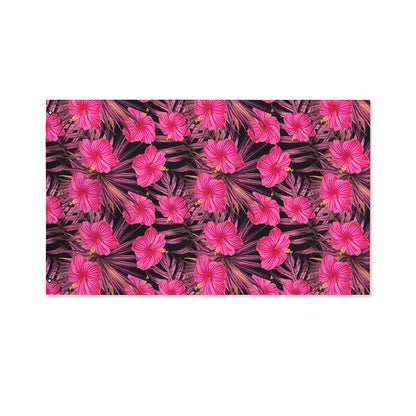 Pink Hawaiian Hibiscus Pattern Print Polyester Flag