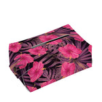 Pink Hawaiian Hibiscus Pattern Print Rectangle Tissue Box Cover