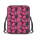 Pink Hawaiian Hibiscus Pattern Print Rectangular Crossbody Bag