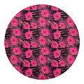 Pink Hawaiian Hibiscus Pattern Print Round Blanket