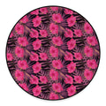Pink Hawaiian Hibiscus Pattern Print Round Floor Mat