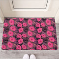 Pink Hawaiian Hibiscus Pattern Print Rubber Doormat