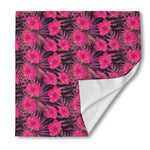 Pink Hawaiian Hibiscus Pattern Print Silk Bandana