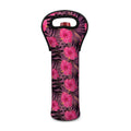Pink Hawaiian Hibiscus Pattern Print Single Neoprene Wine Tote