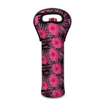 Pink Hawaiian Hibiscus Pattern Print Single Neoprene Wine Tote