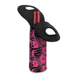 Pink Hawaiian Hibiscus Pattern Print Single Neoprene Wine Tote