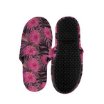 Pink Hawaiian Hibiscus Pattern Print Slippers