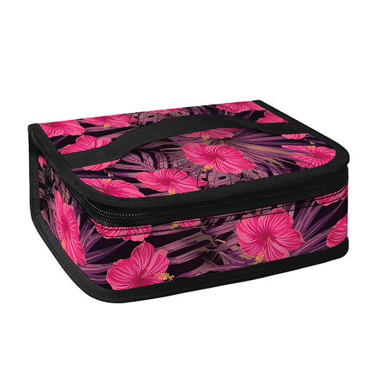 Pink Hawaiian Hibiscus Pattern Print Small Lunch Bag
