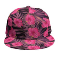 Pink Hawaiian Hibiscus Pattern Print Snapback Cap