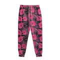 Pink Hawaiian Hibiscus Pattern Print Sweatpants