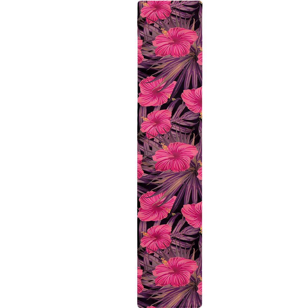 Pink Hawaiian Hibiscus Pattern Print Table Runner