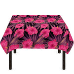 Pink Hawaiian Hibiscus Pattern Print Tablecloth