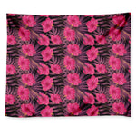 Pink Hawaiian Hibiscus Pattern Print Tapestry