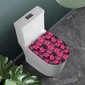 Pink Hawaiian Hibiscus Pattern Print Toilet Lid Cover