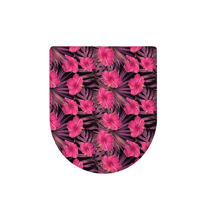 Pink Hawaiian Hibiscus Pattern Print Toilet Lid Cover