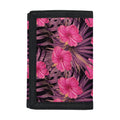 Pink Hawaiian Hibiscus Pattern Print Trifold Wallet