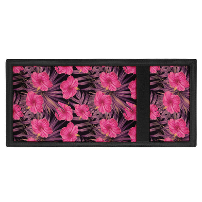 Pink Hawaiian Hibiscus Pattern Print Trifold Wallet