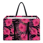 Pink Hawaiian Hibiscus Pattern Print Utility Tote Bag