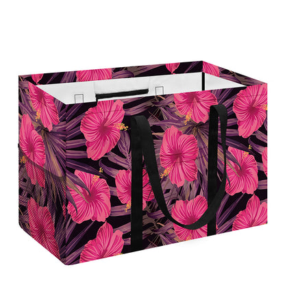 Pink Hawaiian Hibiscus Pattern Print Utility Tote Bag