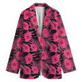Pink Hawaiian Hibiscus Pattern Print Women's Blazer