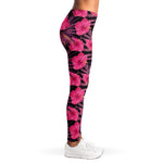 Pink Hawaiian Hibiscus Pattern Print Women's Leggings
