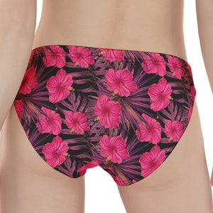 Pink Hawaiian Hibiscus Pattern Print Women's Panties