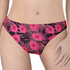 Pink Hawaiian Hibiscus Pattern Print Women's Thong