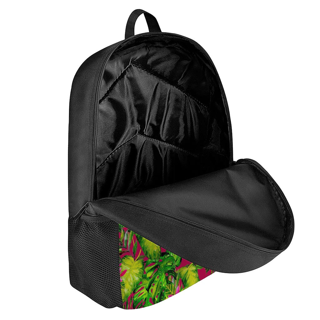 Pink Hawaiian Tropical Pattern Print 17 Inch Backpack