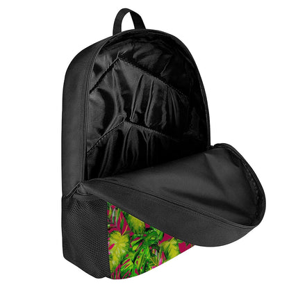 Pink Hawaiian Tropical Pattern Print 17 Inch Backpack
