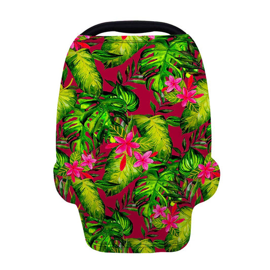 Pink Hawaiian Tropical Pattern Print Baby Seat Cover