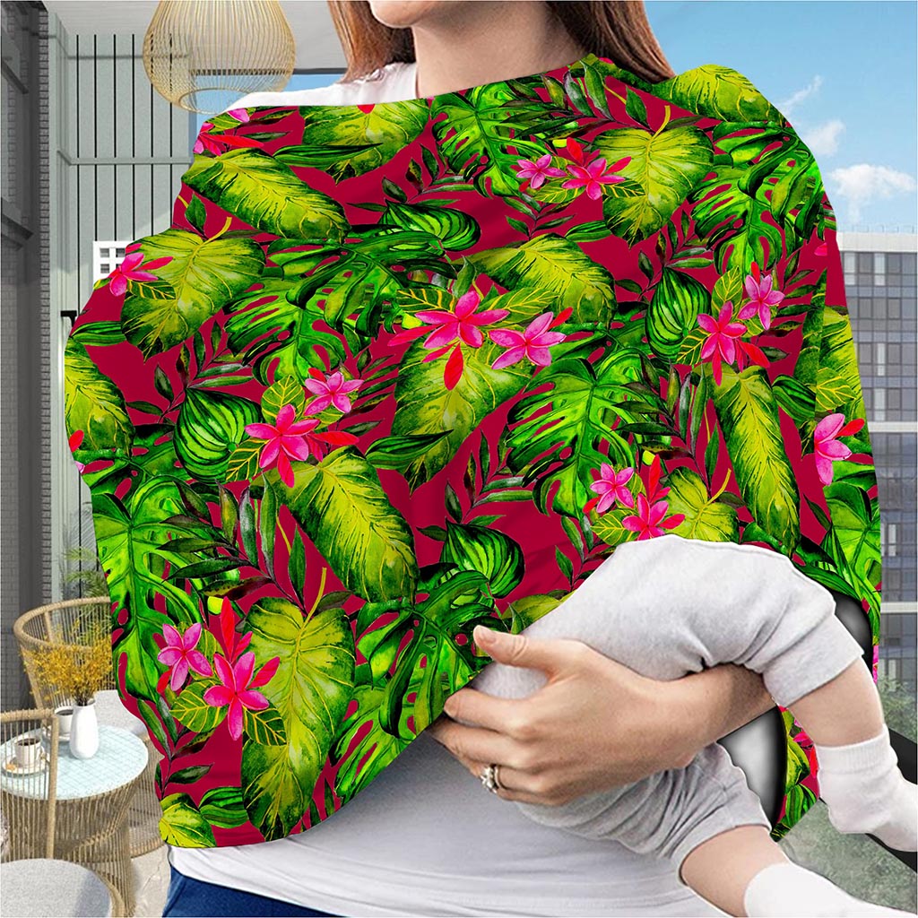 Pink Hawaiian Tropical Pattern Print Baby Seat Cover