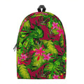 Pink Hawaiian Tropical Pattern Print School Backpack