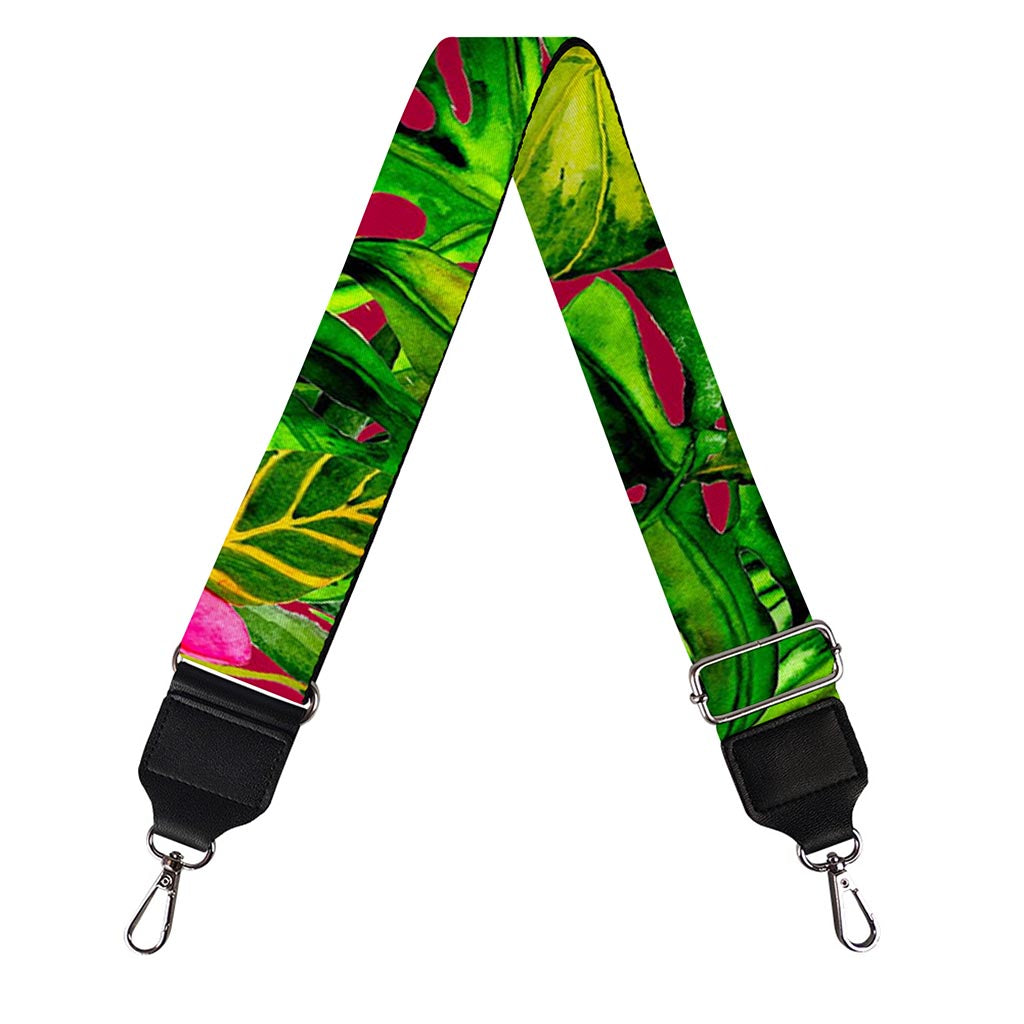 Pink Hawaiian Tropical Pattern Print Bag Strap