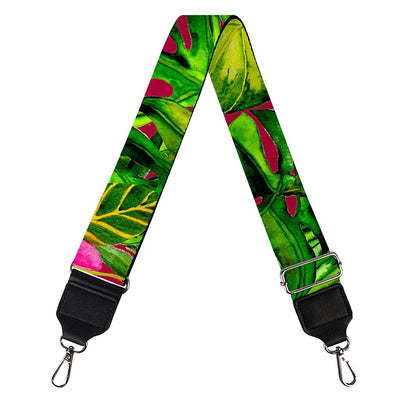 Pink Hawaiian Tropical Pattern Print Bag Strap