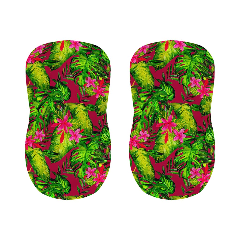 Pink Hawaiian Tropical Pattern Print Bar Stool Covers