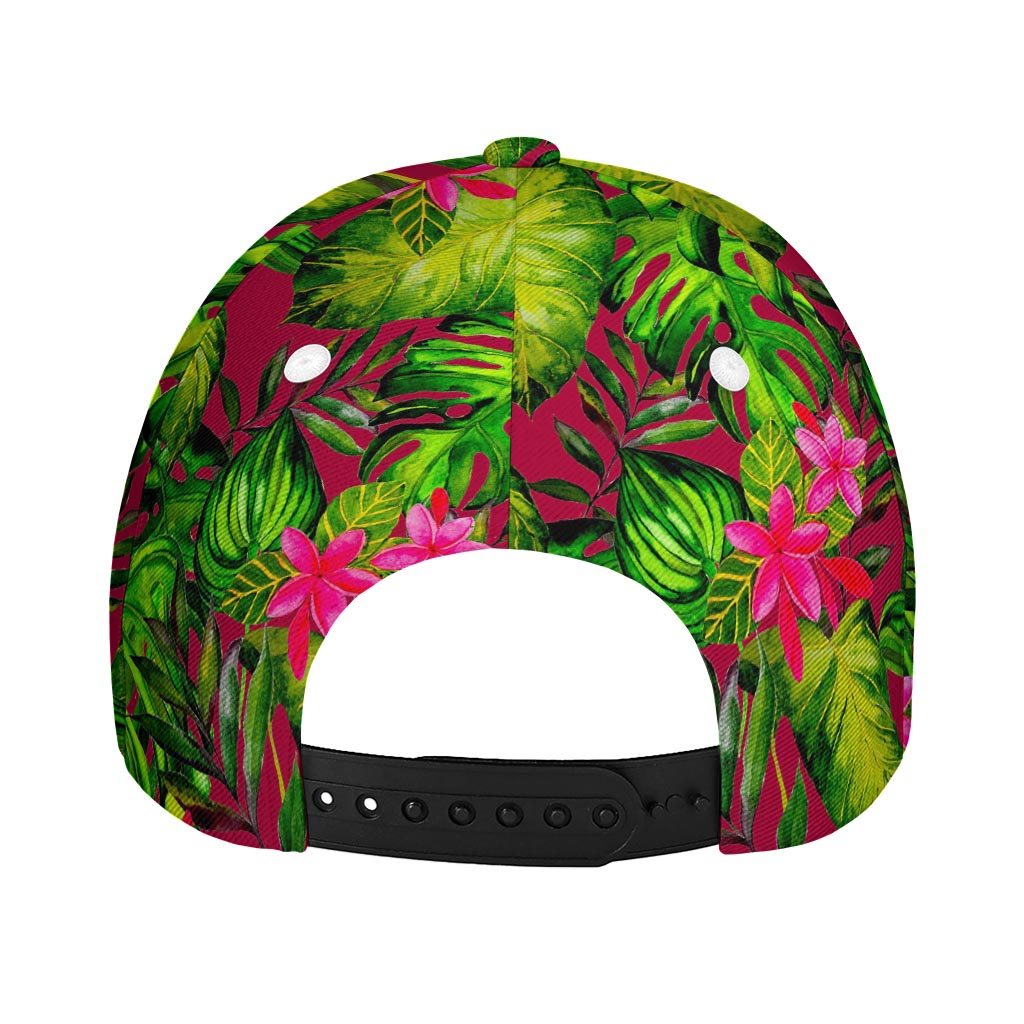 Pink Hawaiian Tropical Pattern Print Baseball Cap