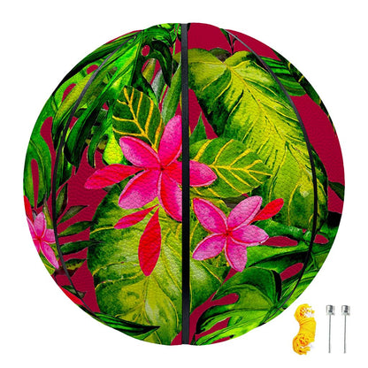 Pink Hawaiian Tropical Pattern Print Basketball