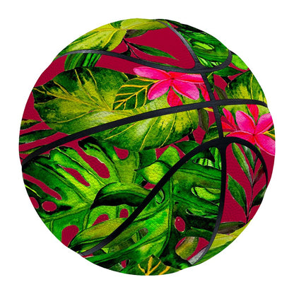 Pink Hawaiian Tropical Pattern Print Basketball